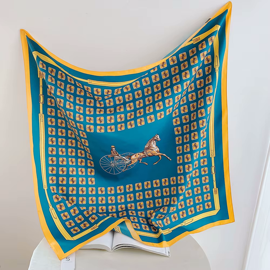 MANDY Horse Design Twill Scarf - 70 x 70 cm