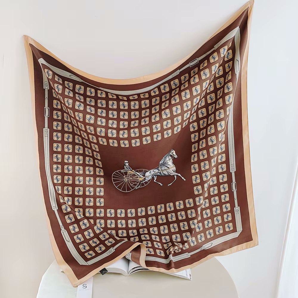 MANDY Horse Design Twill Scarf - 70 x 70 cm