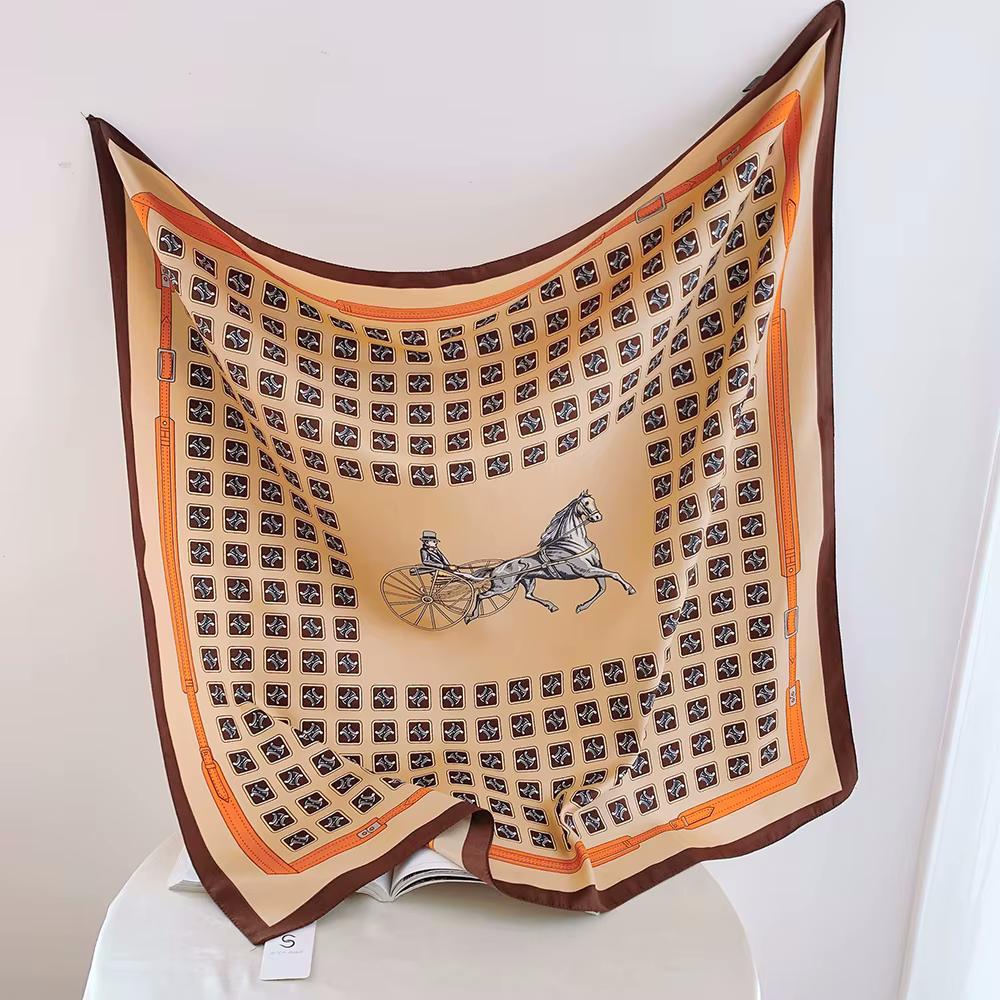 MANDY Horse Design Twill Scarf - 70 x 70 cm