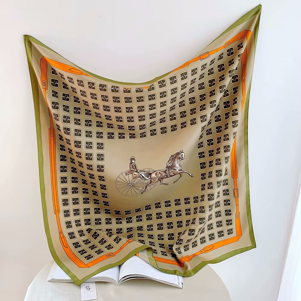 MANDY Horse Design Twill Scarf - 70 x 70 cm