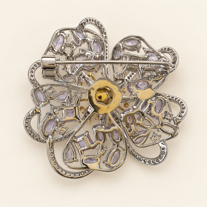 MARLA Zircon and Freshwater Pearl Brooch