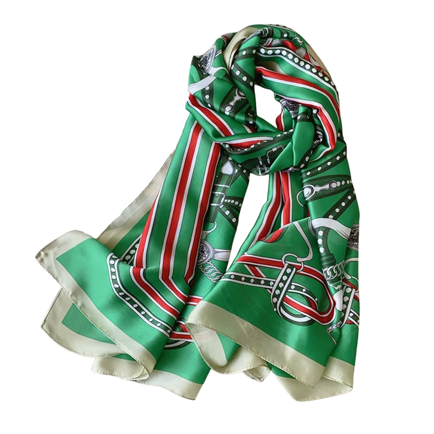 MARLA Horse Design, Man-Made Silk Chiffon Scarf - 180 x 90 cms