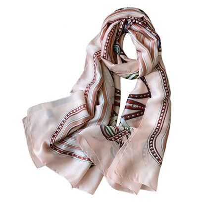 MARLA Horse Design, Man-Made Silk Chiffon Scarf - 180 x 90 cms