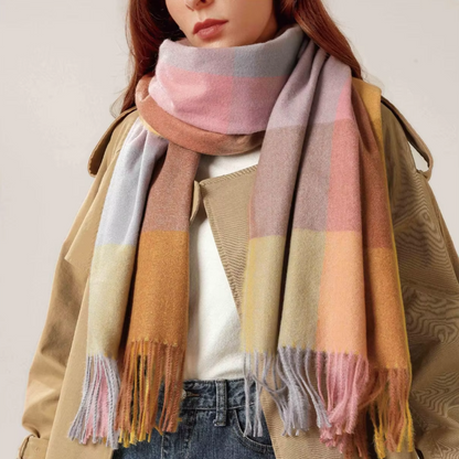 MARLOW Oversized, Cashmere Feel Plaid Scarf - 180 x 70 cms