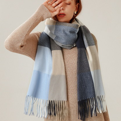 MARLOW Oversized, Cashmere Feel Plaid Scarf - 180 x 70 cms