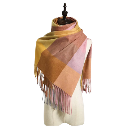 MARLOW Oversized, Cashmere Feel Plaid Scarf - 180 x 70 cms