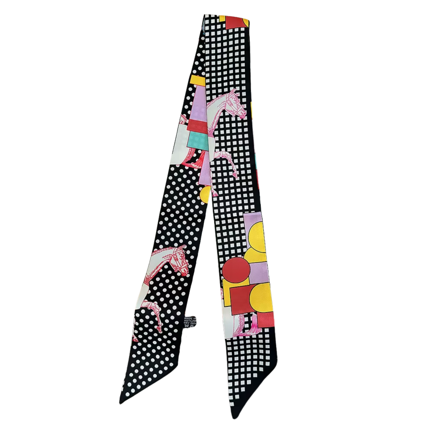 MATILDA Horse Design Twilly Scarf, Hair or Handbag Tie - 85 x 5 cms