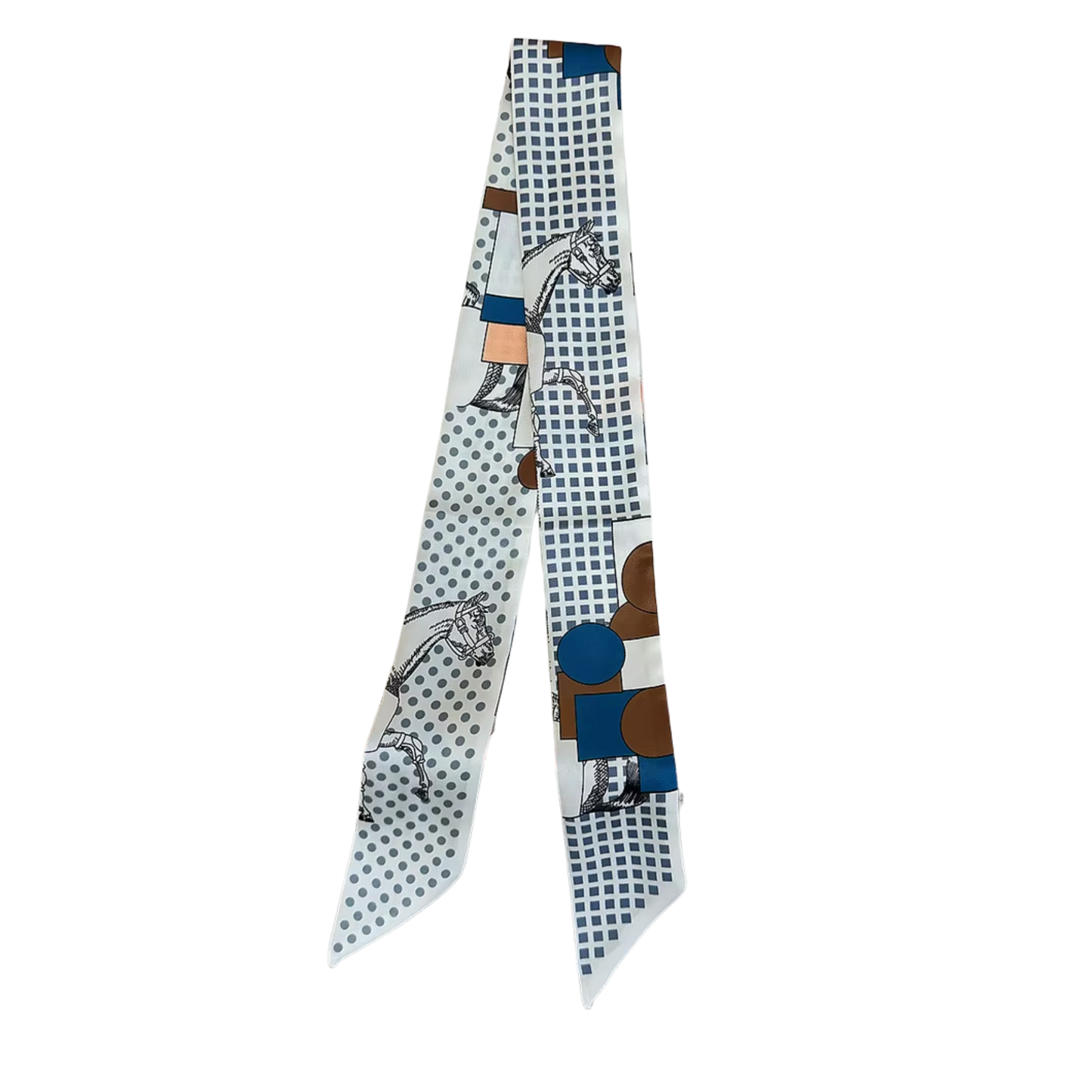 MATILDA Horse Design Twilly Scarf, Hair or Handbag Tie - 85 x 5 cms