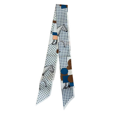 MATILDA Horse Design Twilly Scarf, Hair or Handbag Tie - 85 x 5 cms