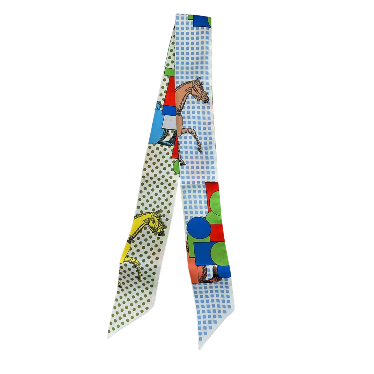 MATILDA Horse Design Twilly Scarf, Hair or Handbag Tie - 85 x 5 cms