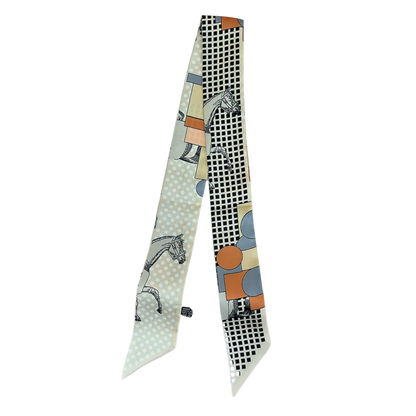 MATILDA Horse Design Twilly Scarf, Hair or Handbag Tie - 85 x 5 cms