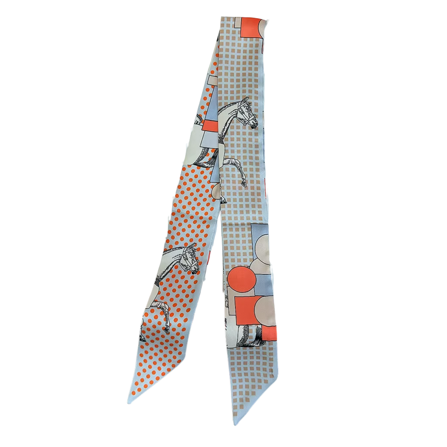 MATILDA Horse Design Twilly Scarf, Hair or Handbag Tie - 85 x 5 cms