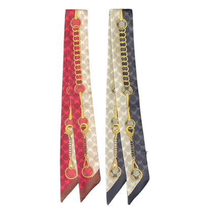 MATLOCK Horse Design Twilly Scarf, Hair or Handbag Tie - 85 x 5 cms