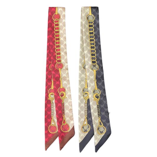 MATLOCK Horse Design Twilly Scarf, Hair or Handbag Tie - 85 x 5 cms