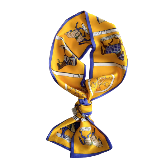 NAPLES Horse Design Silk Look Satin Skinny Scarf - 145 X 13 cm (Copy)