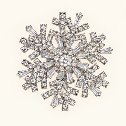 NEVE Zircon Spinning Snowflake Brooch & Pendant