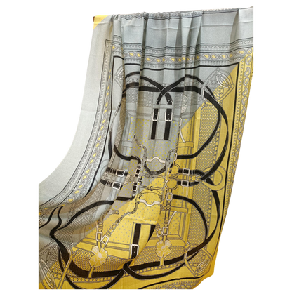 OBERON Pure Cashmere Horse Design Pashmina/Shawl - 180 x 65 cms