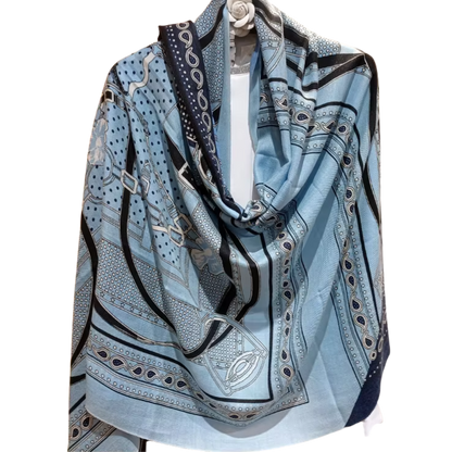 OBERON Pure Cashmere Horse Design Pashmina/Shawl - 180 x 65 cms