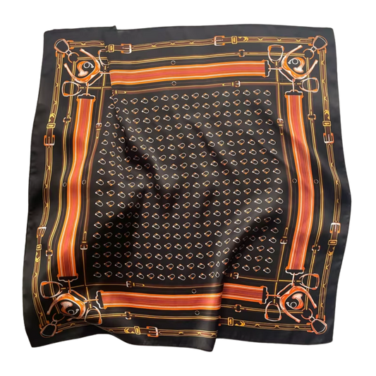 OSLO Horse Design, Man-Made Silk Scarf - 70 x 70 cms