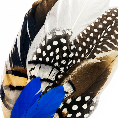 OTWAY Natural Feather Hat Plume with Brooch Pin