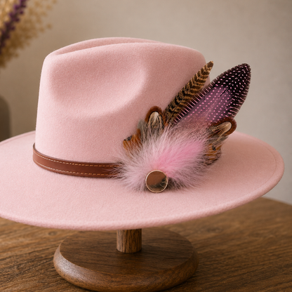 OXFORD  Natural Feather Hat Plume with Brooch Pin