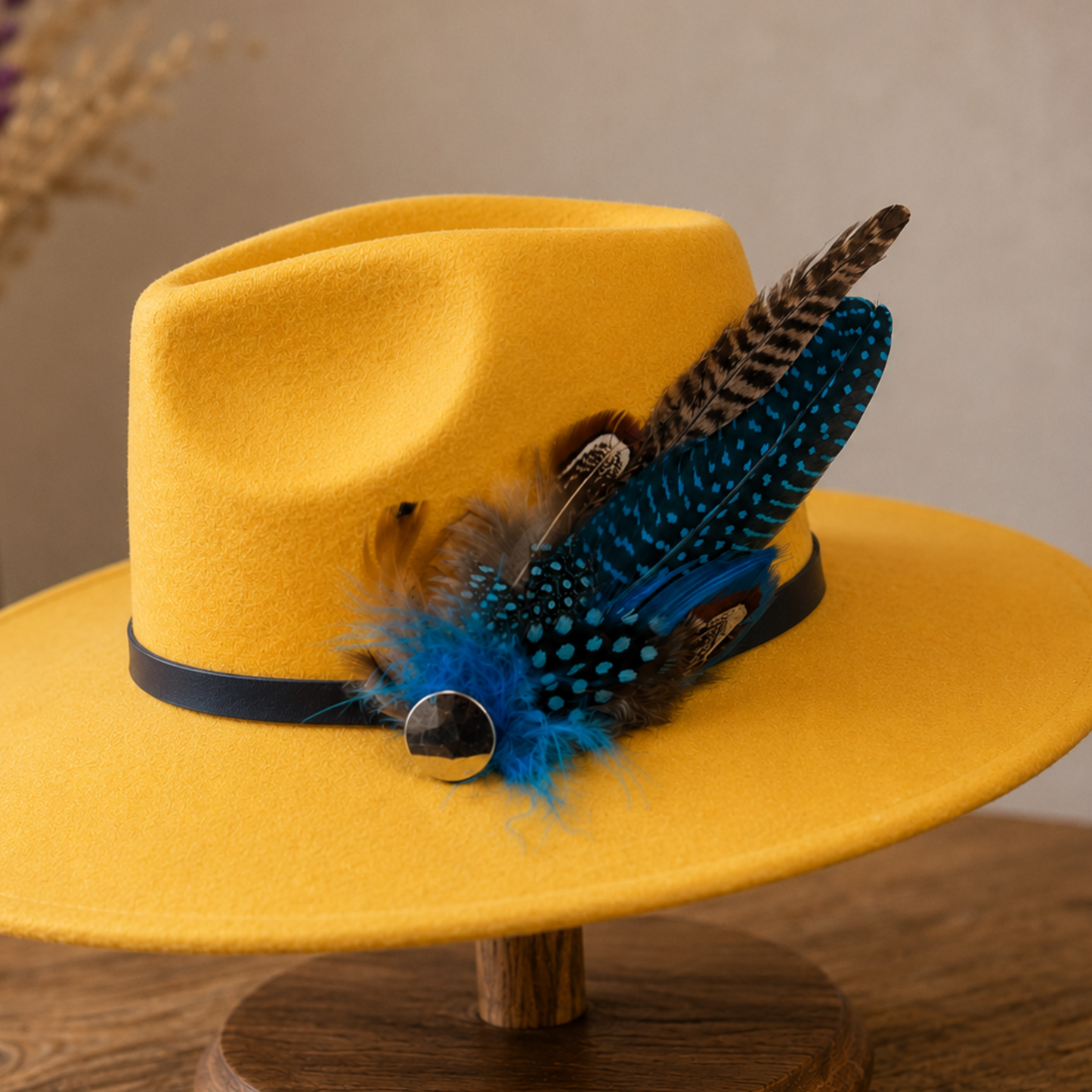 OXFORD  Natural Feather Hat Plume with Brooch Pin