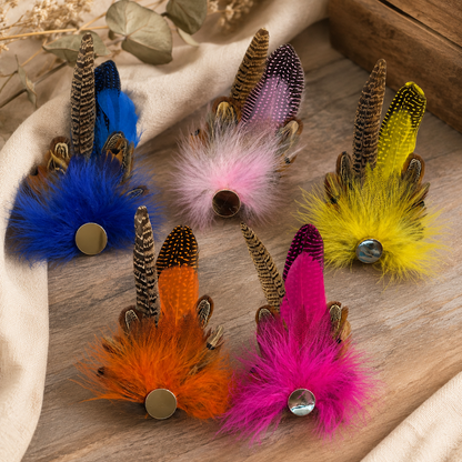 OXFORD  Natural Feather Hat Plume with Brooch Pin