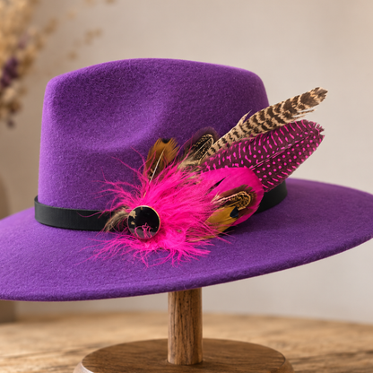 OXFORD  Natural Feather Hat Plume with Brooch Pin