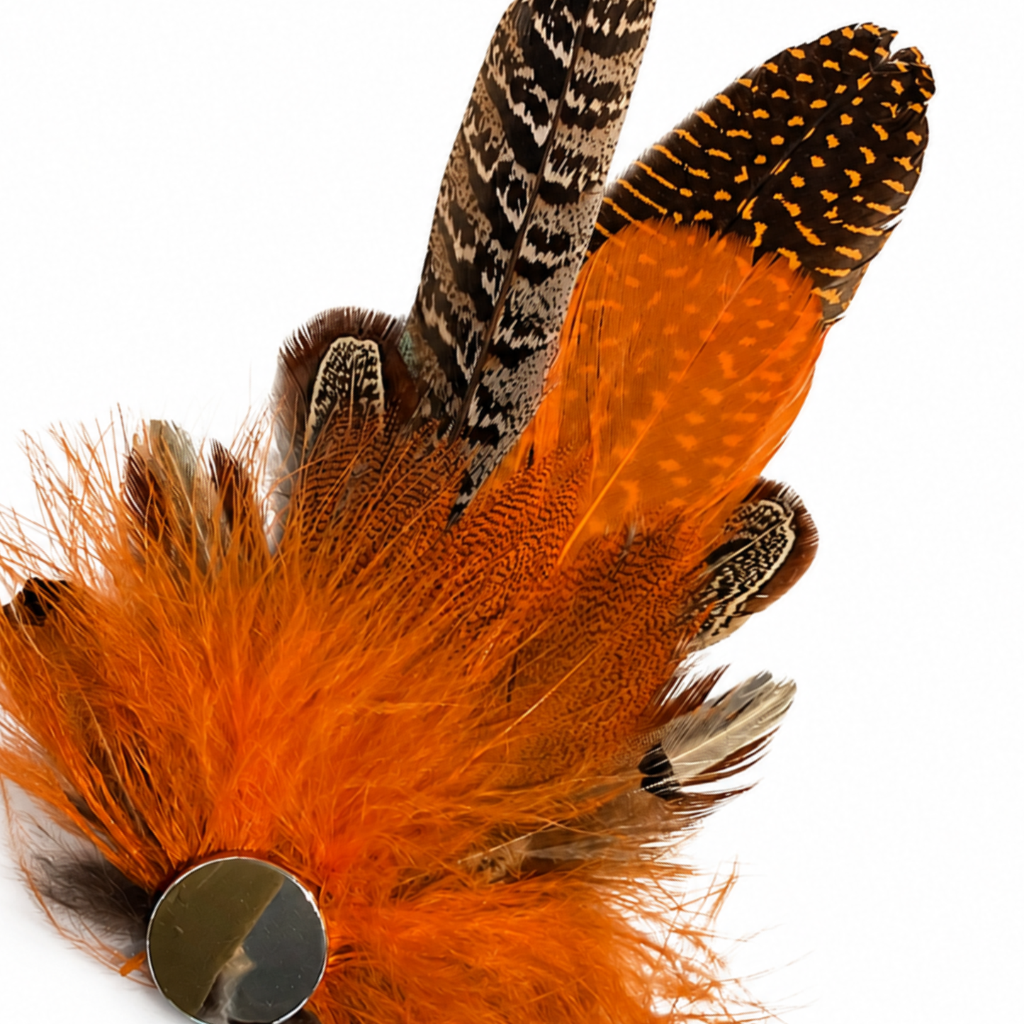 OXFORD  Natural Feather Hat Plume with Brooch Pin