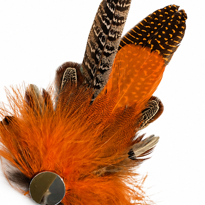OXFORD  Natural Feather Hat Plume with Brooch Pin