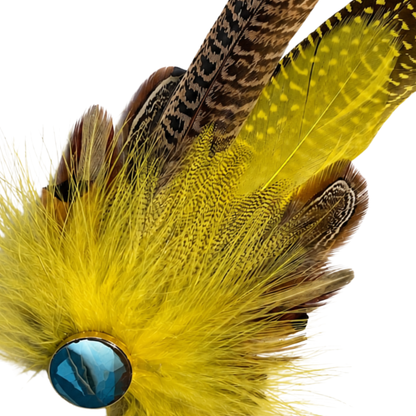 OXFORD  Natural Feather Hat Plume with Brooch Pin