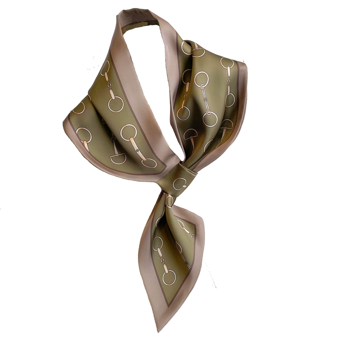 PENNY Horse Design Silk Look Satin Skinny Scarf WITH LOOP - 76 x 14 cms