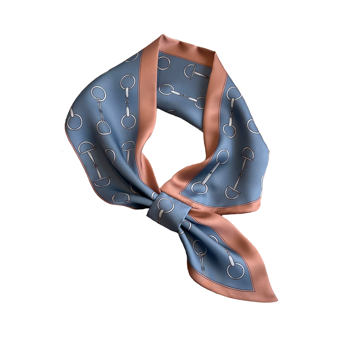 PENNY Horse Design Silk Look Satin Skinny Scarf WITH LOOP - 76 x 14 cms