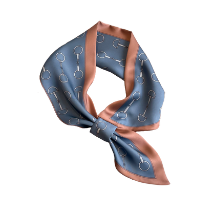 PENNY Horse Design Silk Look Satin Skinny Scarf WITH LOOP - 76 x 14 cms