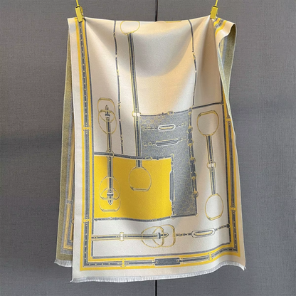 PERRON Equestrian Pashmina Scarf | Horse Design Shawl 180 × 65 cm