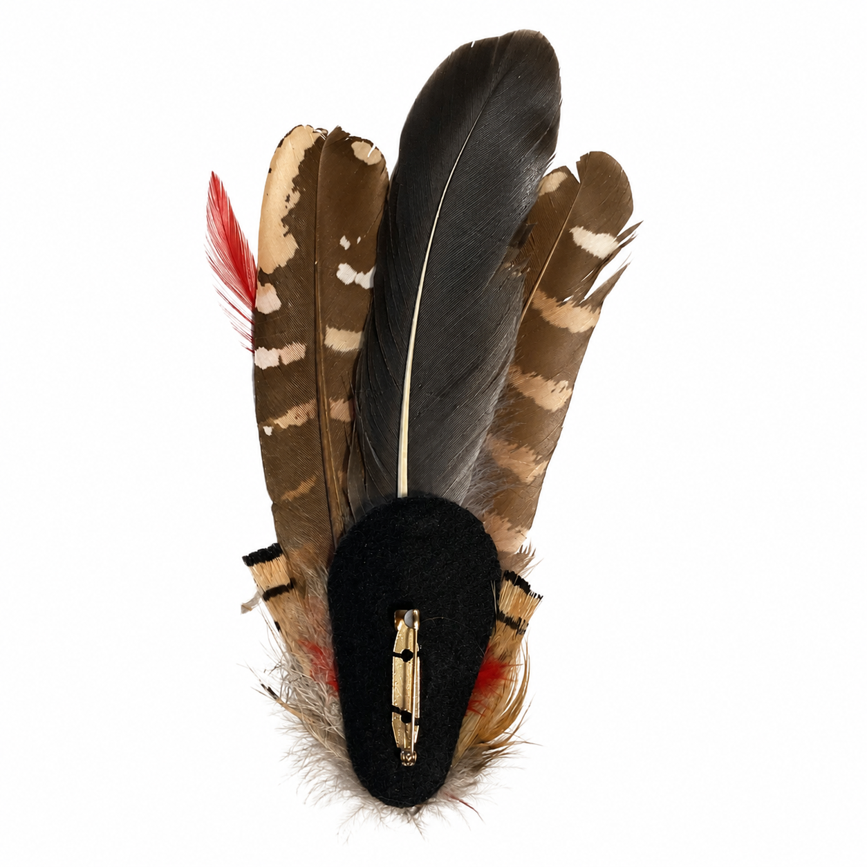 PERTH  Natural Feather Hat Plume with Brooch Pin