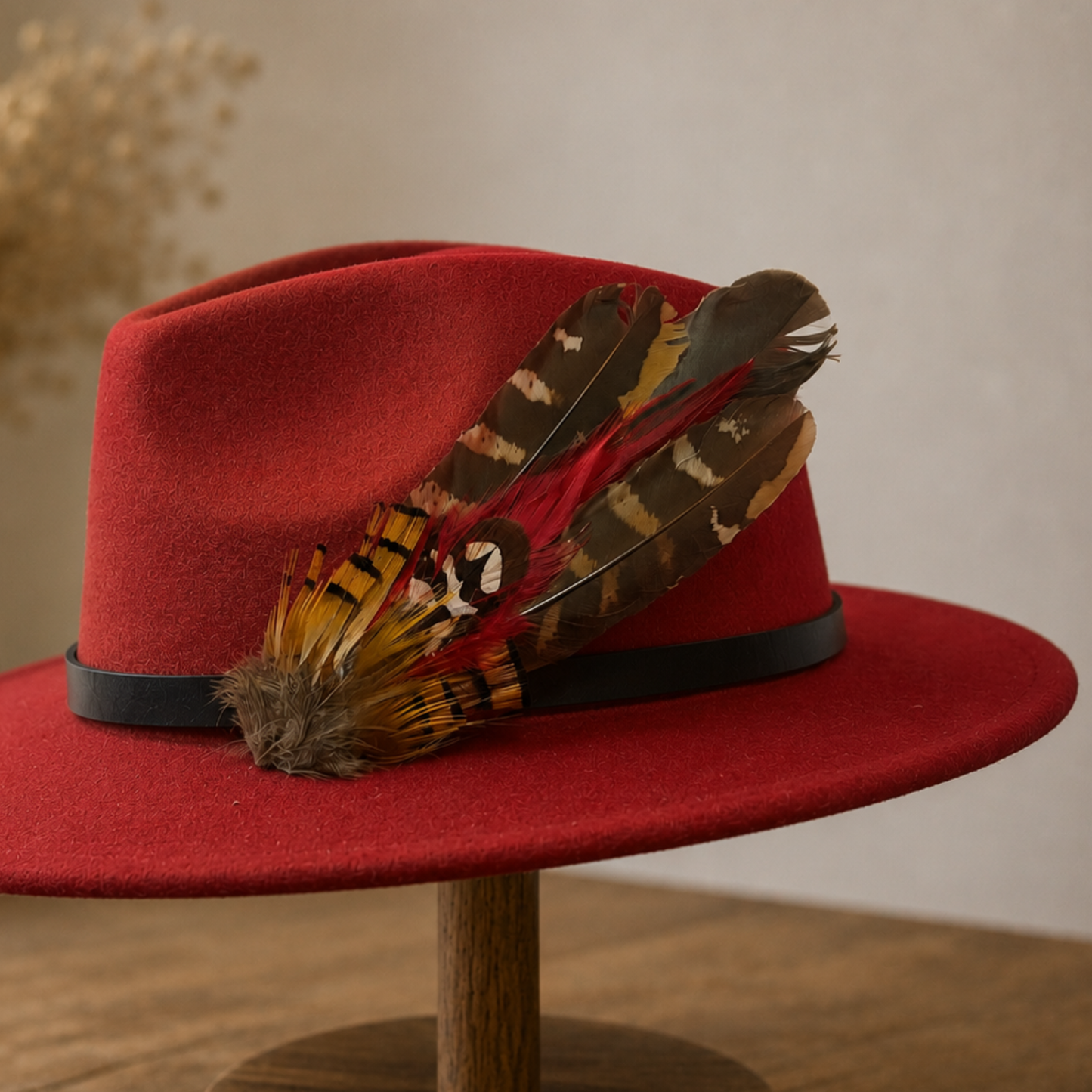 PERTH  Natural Feather Hat Plume with Brooch Pin