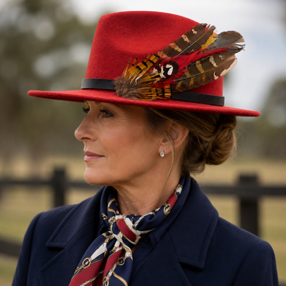 PERTH  Natural Feather Hat Plume with Brooch Pin