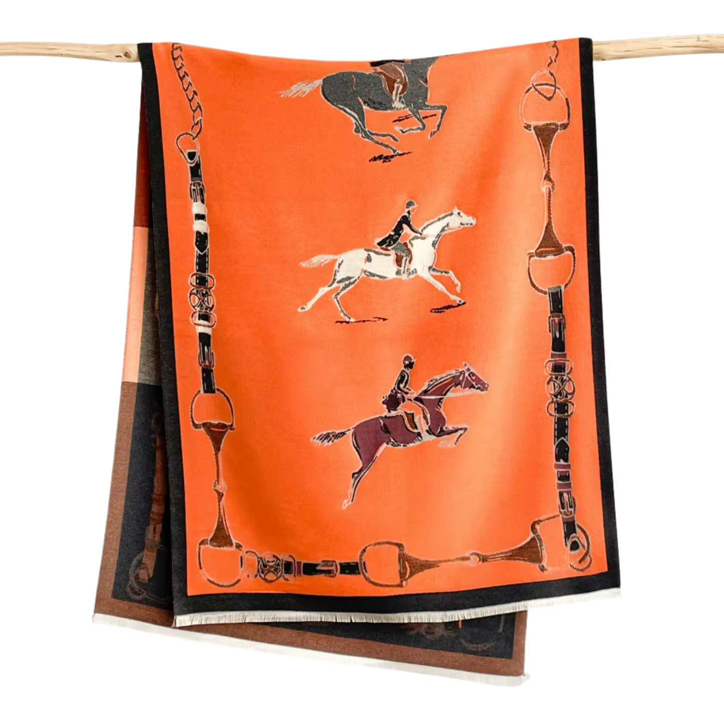 POPPY Horse Design, Cashmere Blend Pashmina/Shawl - 180 x 65 cms