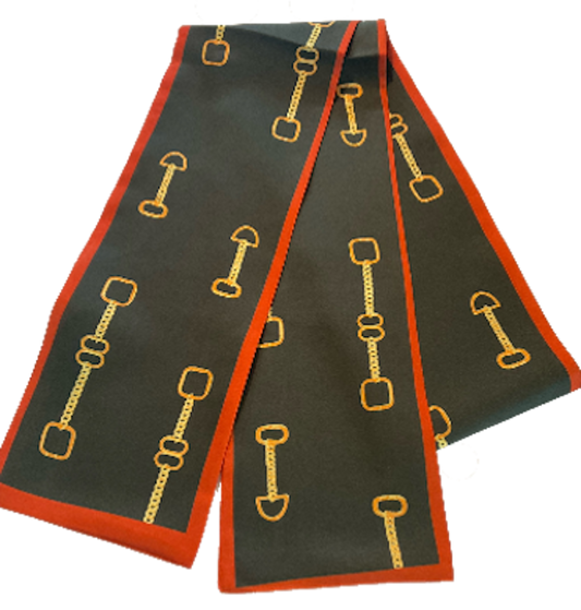 RENAE Horse Design, Satin Skinny Scarf - 148 X 12 cms
