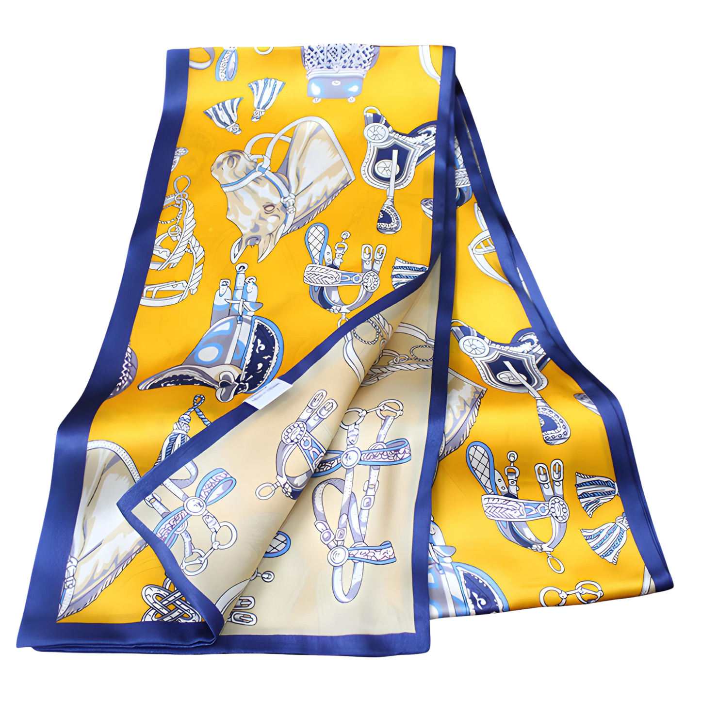 RICK Horse Design Silk Look Satin Skinny Scarf - 145 X 13 cms