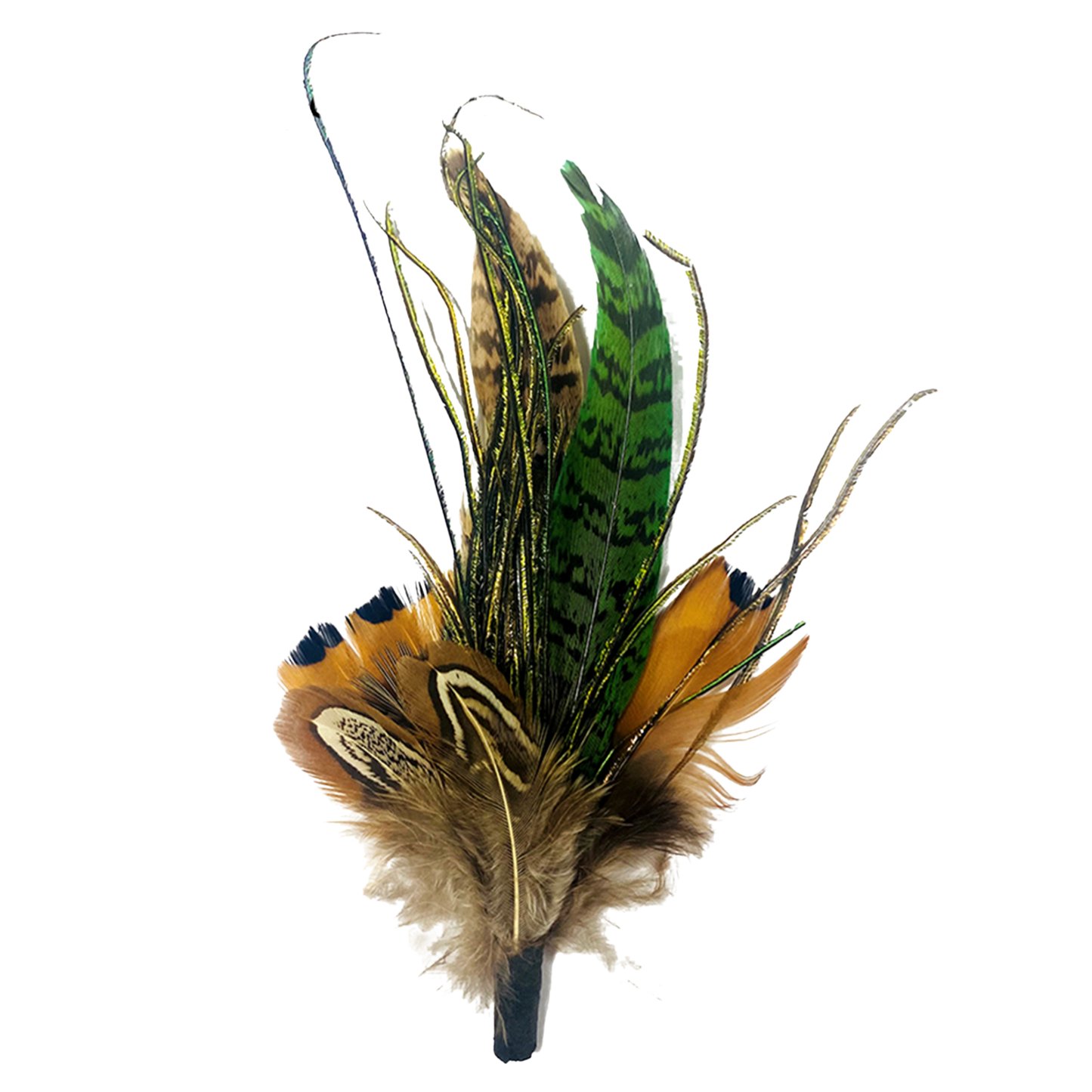 RYE Genuine Pheasant Feather Hat Plume with Brooch Pin