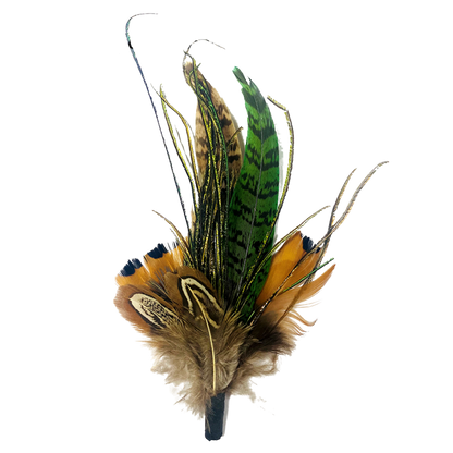 RYE Genuine Pheasant Feather Hat Plume with Brooch Pin