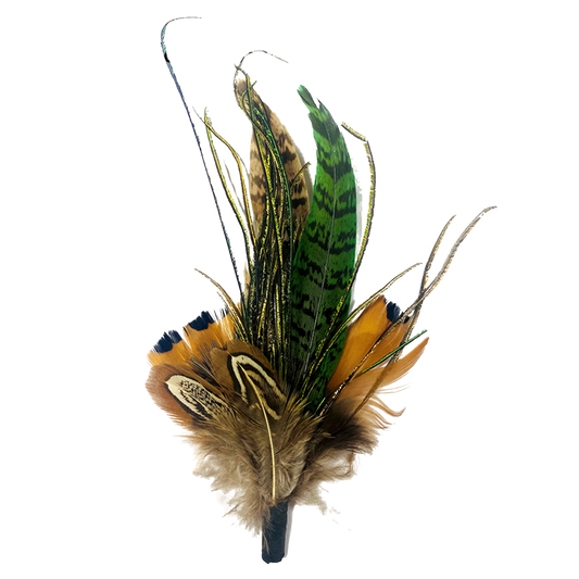 RYE Genuine Pheasant Feather Hat Plume with Brooch Pin