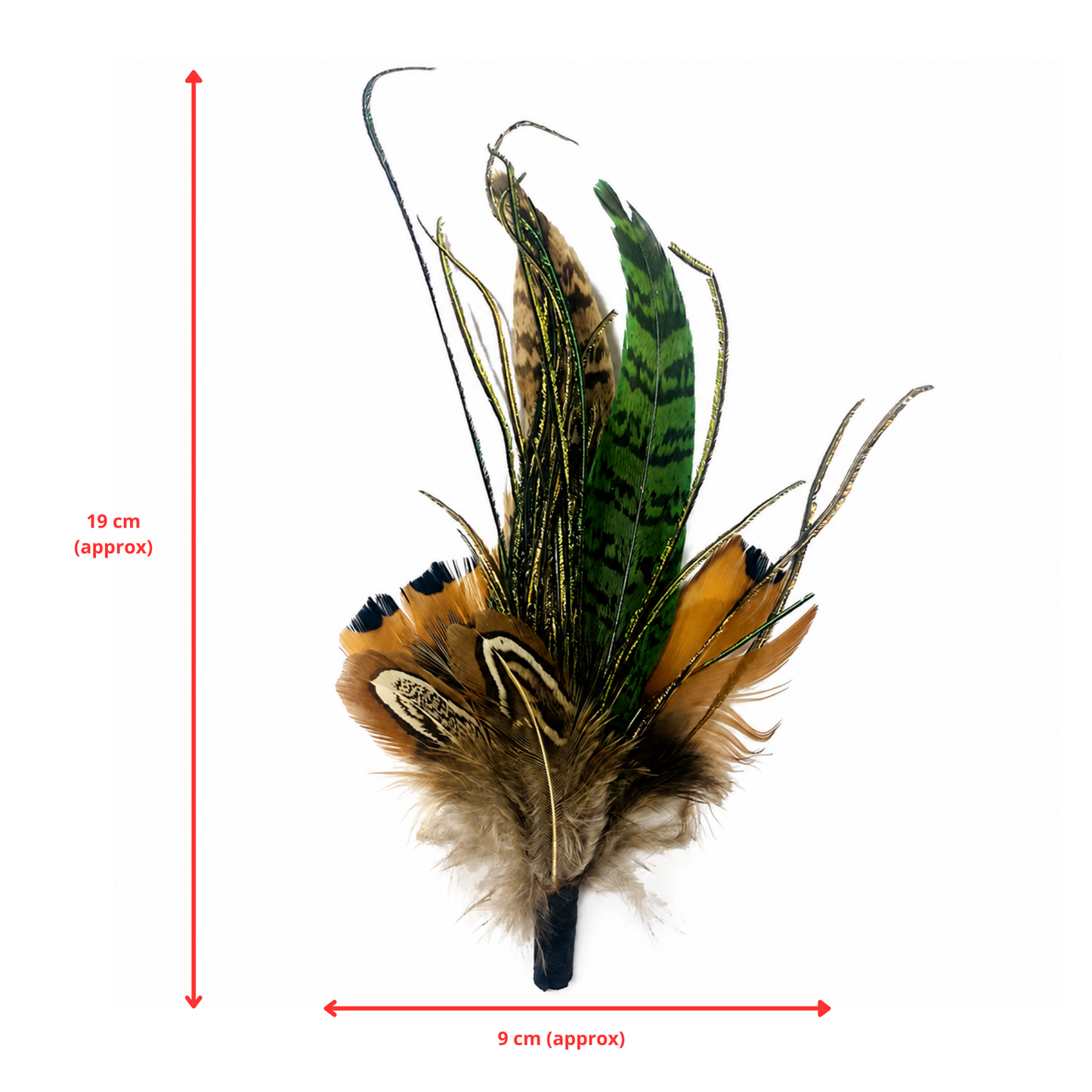 RYE Natural Feather Hat Plume with Brooch Pin