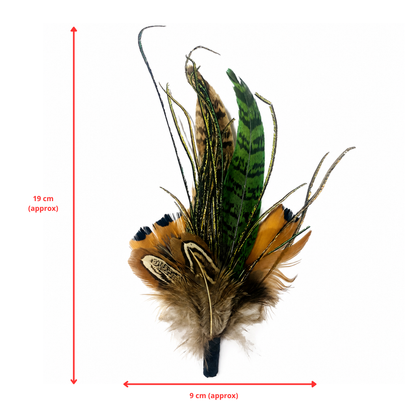 RYE Natural Feather Hat Plume with Brooch Pin