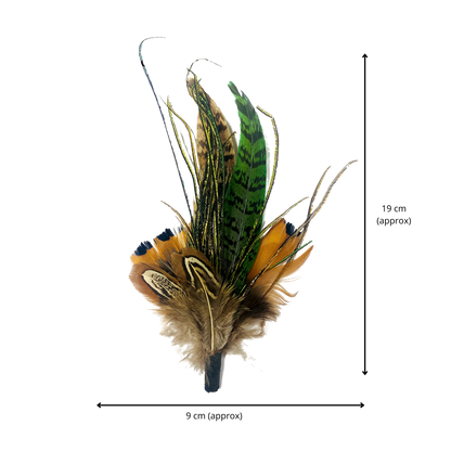 RYE Genuine Pheasant Feather Hat Plume with Brooch Pin
