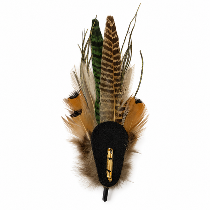 RYE Natural Feather Hat Plume with Brooch Pin