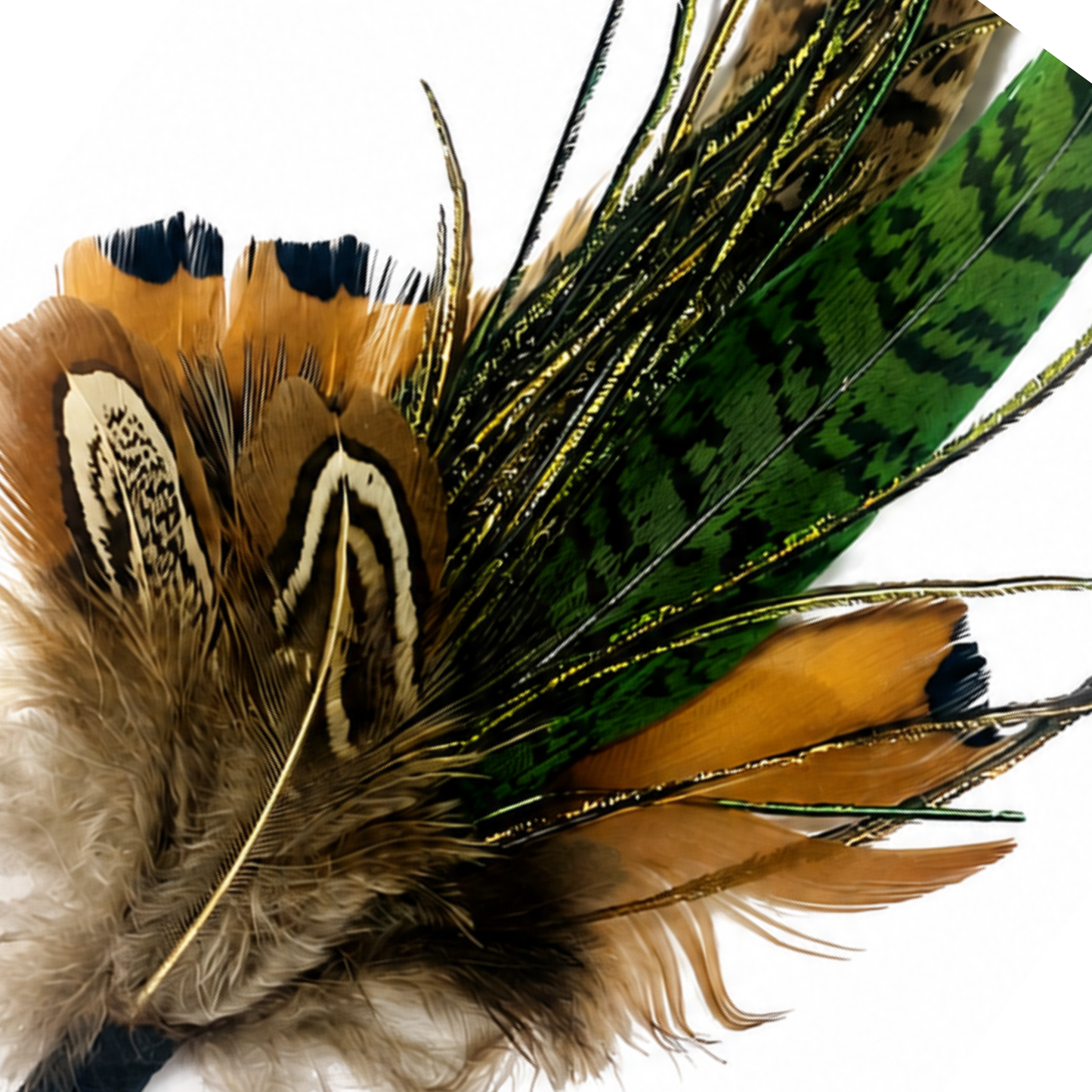 RYE Natural Feather Hat Plume with Brooch Pin