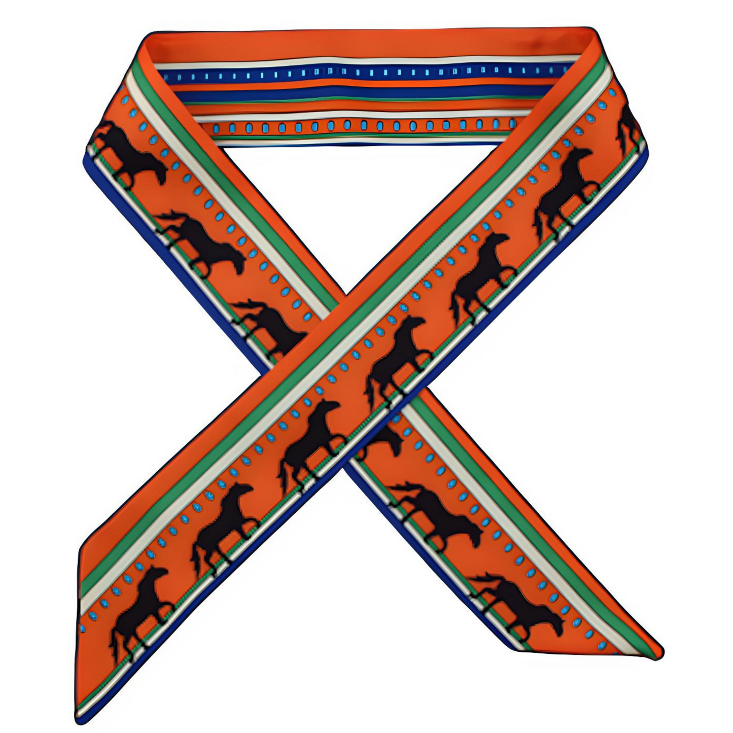 RYE Horse Design Twilly Scarf, Hair or Handbag Tie - 85 x 5 cms